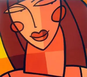 Jacqueline Schäfer - Kleurenzeefdruk VROUW in GOUD Handgesigneerd kopen? Bied vanaf 55!