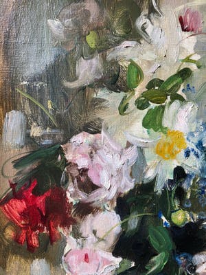 Clement Serneels - (1912-1991) "Bloemen in zwarte Vaas" 1940 kopen? Bied vanaf 500!