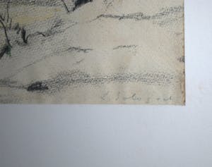 Leonid Sologoub - Wintergezicht (Den Haag), een bevroren vaart rond 1930, ingelijste krijttekening kopen? Bied vanaf 115!