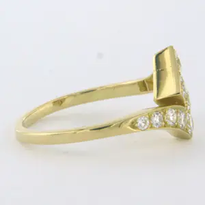 18k geel gouden ring bezet met briljant geslepen diamant 0.50ct - F/G - VS/SI kaufen? Bieten Sie von 700!