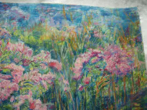 Bessel Kok - Pastelkrijt , ‘Bloementuin’ – 1989 kopen? Bied vanaf 70!