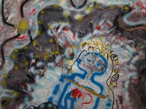 Hannes van Es - Zeer groot ingelijst schilderij (160 x 200 cm), “Me” (All that Space…) – 1987 kopen? Bied vanaf 1!
