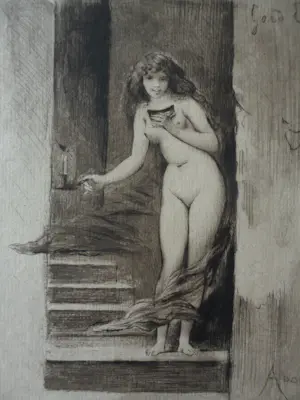 Joseph Apoux - Ets, " Good Evening ". Ca .1860, gedrukt door Pincebourde ed kopen? Bied vanaf 50!