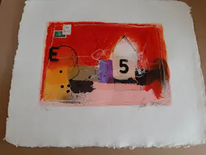 Theo Koster - Zeefdruk en collage, 5 kopen? Bied vanaf 35!