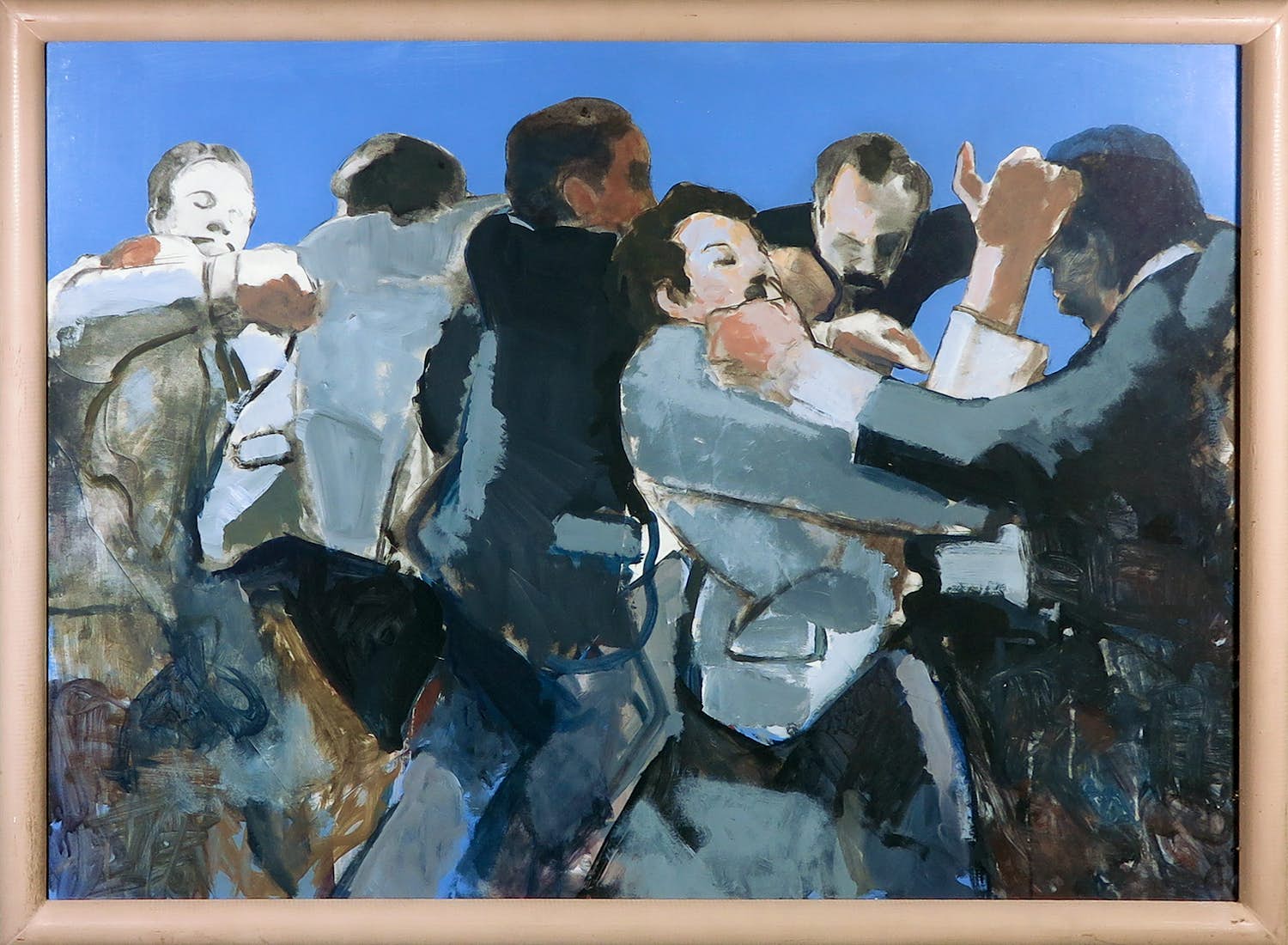 Peter Bes - Acryl op papier, Zonder titel - Ingelijst (Groot) verkocht voor € 500!