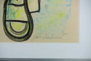 Jan Sierhuis - Aquarel en krijt, Vliegend hoofd - Ingelijst kopen? Bied vanaf 80!