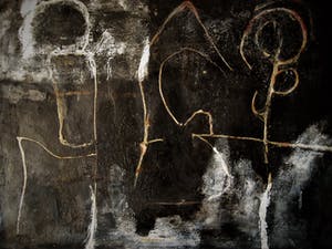 Niet of onleesbaar gesigneerd - Boeiend jaren 60 Materieschilderij "Compositie in Zwart en Wit"gesigneerd kopen? Bied vanaf 10!