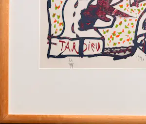 Pierre Alechinsky - Kleurenlitho – 'Tardieu' (1990) kopen? Bied vanaf 1050!