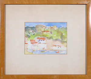 Theo Swagemakers - Aquarel, Havengezicht - Ingelijst kaufen? Bieten Sie von 50!