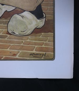 Henry Cassiers - Litho, 'Volendammers' gebruikt in reclame 'Elixer De Kempenaar' kopen? Bied vanaf 1!