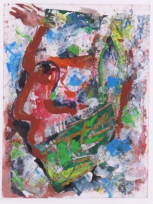 Niet of onleesbaar gesigneerd - Gemengde techniek op papier, Zonder titel kopen? Bied vanaf 1!