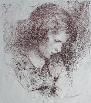 Jan Goedhart - Portret van een jonge vrouw kopen? Bied vanaf 30!