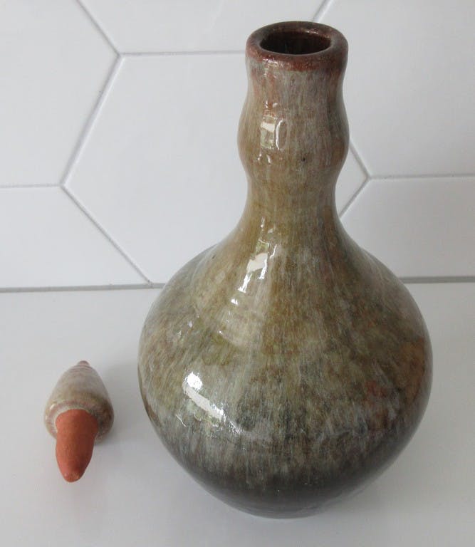 Niet of onleesbaar gesigneerd - Studio keramische terracotta kruik met mooi stroomglazuur kopen? Bied vanaf 1!