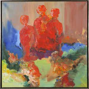 Marten Randa - Acryl op doek, Warm feelings - Ingelijst verkocht voor € 100!