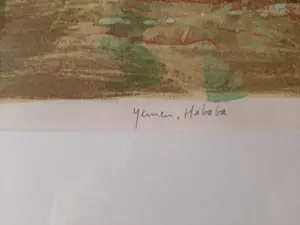 Jeroen Hermkens - Litho, Jemen, Hababa - Ingelijst kopen? Bied vanaf 70!