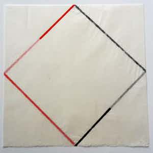 Yvonne Kracht - 4 tekeningen uit de serie Between 2 and 3 dimensions verkocht voor € 120!