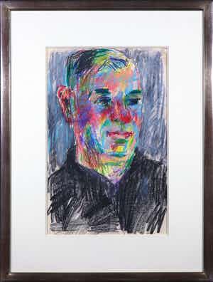 Willempje Noordam - Pastelkrijt, Portret - Ingelijst verkocht voor € 70!