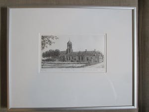 Wim van der Meij - Ingelijste ets "De Woudse Dom" kopen? Bied vanaf 1!