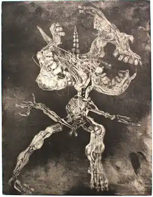 Jiri Anderle - "Figur mit dunklem Hintergrund II" 1985 - Auflage 40 - handsigniert vendu pour 280€ !