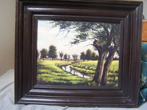 Joseph Gregoire - Landschap met beek en wilgen. kopen? Bied vanaf 40!