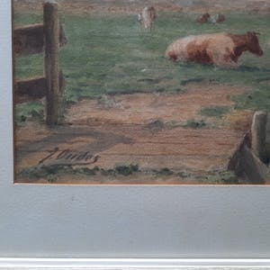 Jacob Oudes - Koeien in Noord Hollands Landschap - aquarel - ingelijst - 21911 kopen? Bied vanaf 75!