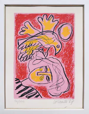 Corneille - Femme et oiseau, zeefdruk (prachtig ingelijst) kopen? Bied vanaf 250!