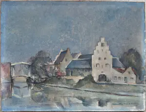 Harry Antheunis - Dorpsgezicht met ophaalbrug kopen? Bied vanaf 69!