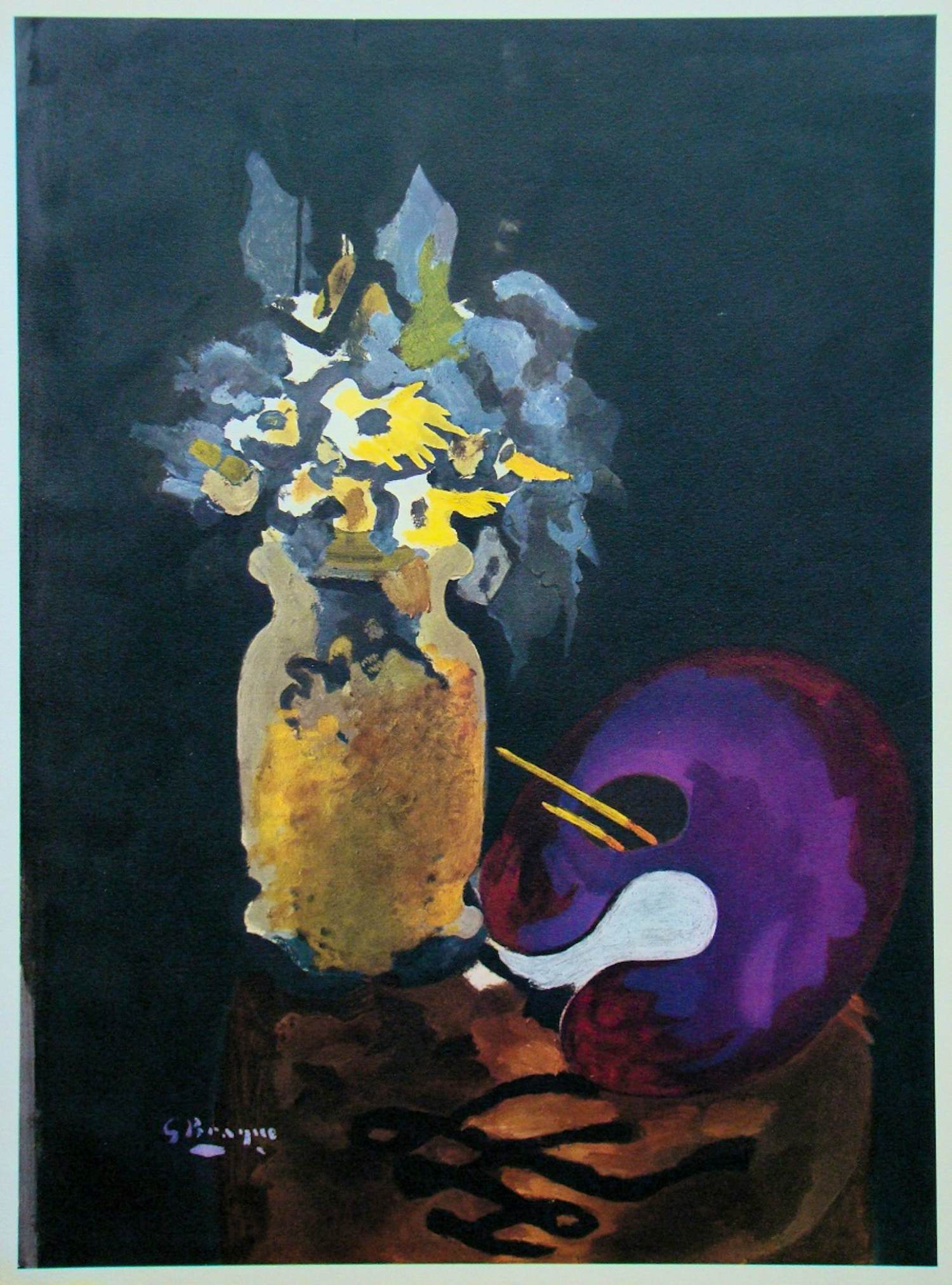 Georges Braque - Vaas met gele bloemen en palet - 1955 - Originele lithografie - Mourlot kopen? Bied vanaf 80!