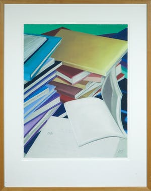 Martin van Vreden - Zeefdruk, Zonder titel (boeken) - Ingelijst kopen? Bied vanaf 1!