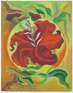 Jan van Delft - Zeefdruk, Morning glory III - Ingelijst kopen? Bied vanaf 1!