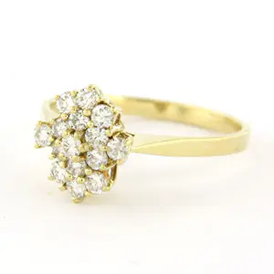14k geelgouden ring met briljant geslepen diamant tot. 0.30ct – F/G - VS/SI kopen? Bied vanaf 325!