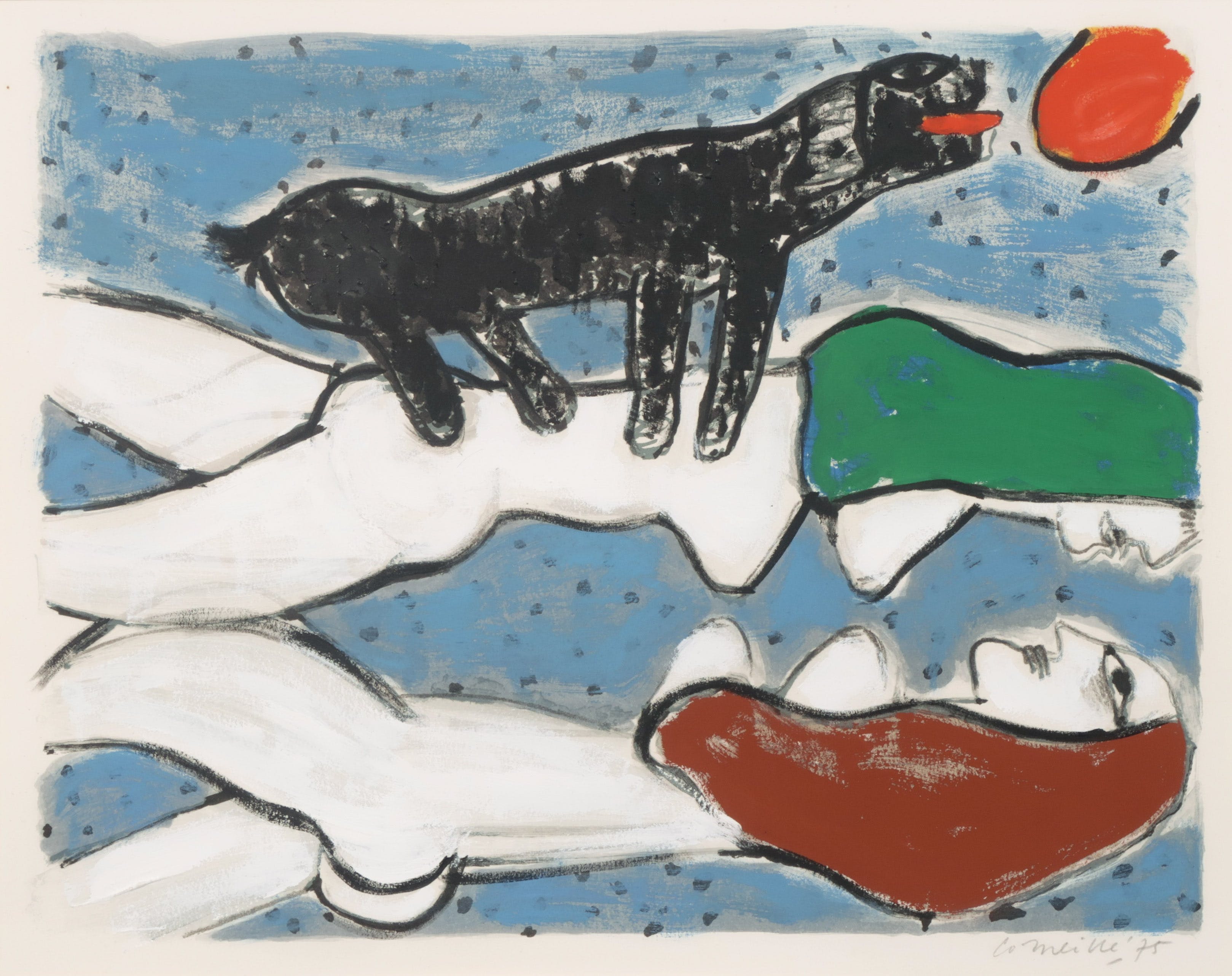 Corneille - Gemengde techniek op papier, Zonder titel - Ingelijst kopen? Bied vanaf 1450!