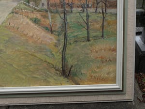 Wim van den Anker - Olieverf op doek , De Waal bij Leeuwen – GROOT - 1986 kopen? Bied vanaf 100!
