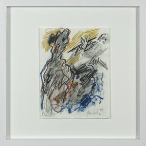 Jan Sierhuis - Krijttekening, Voorstelling met figuren kopen? Bied vanaf 1!