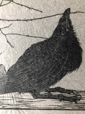 Jan Mankes - Houtsnede kleine kraai kijkend naar mugje - Gesigneerd - 1918 kopen? Bied vanaf 445!