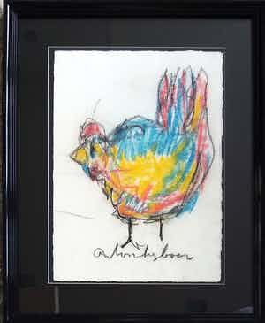 Anton Heyboer - Kip - pastel op papier verkocht voor € 250!