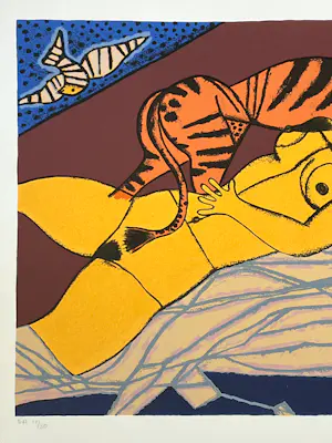 Corneille - Zeefdruk De verliefde tijger, 1987 kopen? Bied vanaf 650!