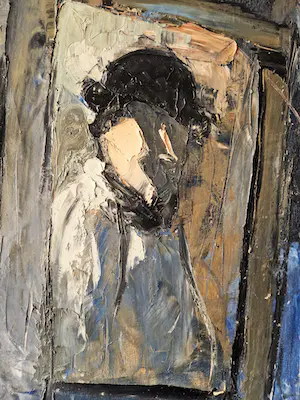 Karel Frank Carwalho - Groot olieverf op doek - jaren 60 - zelfportret in atelier - gesigneerd kopen? Bied vanaf 138!