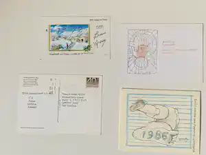 Co Westerik - Nieuwjaarskaarten, aankondigingen boekpresentaties en tentoonstellingen verkocht voor € 30!