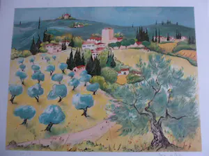 Marie de Valon - "Provençaals landschap" / KLEURLITHO kopen? Bied vanaf 30!