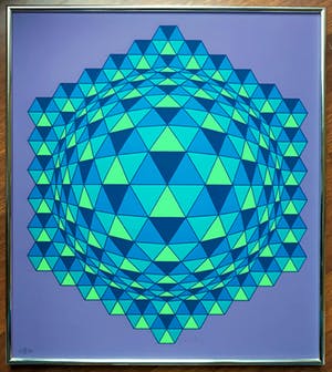 Victor Vasarely - Geometrisch abstracte compositie, zeefdruk (ingelijst) kopen? Bied vanaf 350!