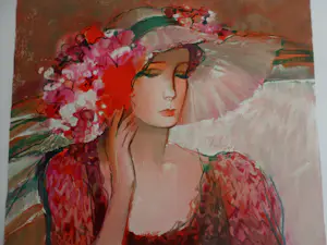 Buy Sachiko Imai - Litho, 'vrouw met de rode jurk'? Bid from 40!