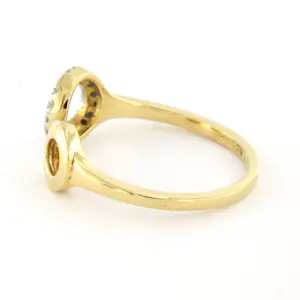 18k bicolour gouden ring met briljant geslepen diamant tot. 0.14ct – F/G - VS/SI kopen? Bied vanaf 260!