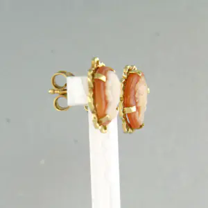 18k gouden ooroorknoppen met camee kopen? Bied vanaf 240!