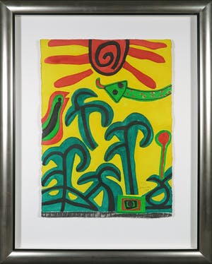 Corneille - Aquagravure op handgeschept papier, Les plantes au soleil - Ingelijst (Groot) kopen? Bied vanaf 400!