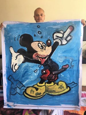 Peter Klashorst - Acrylverf op doek , “Mickey Muis” – GROOT - 119 x 110 cm - 2018 kopen? Bied vanaf 300!