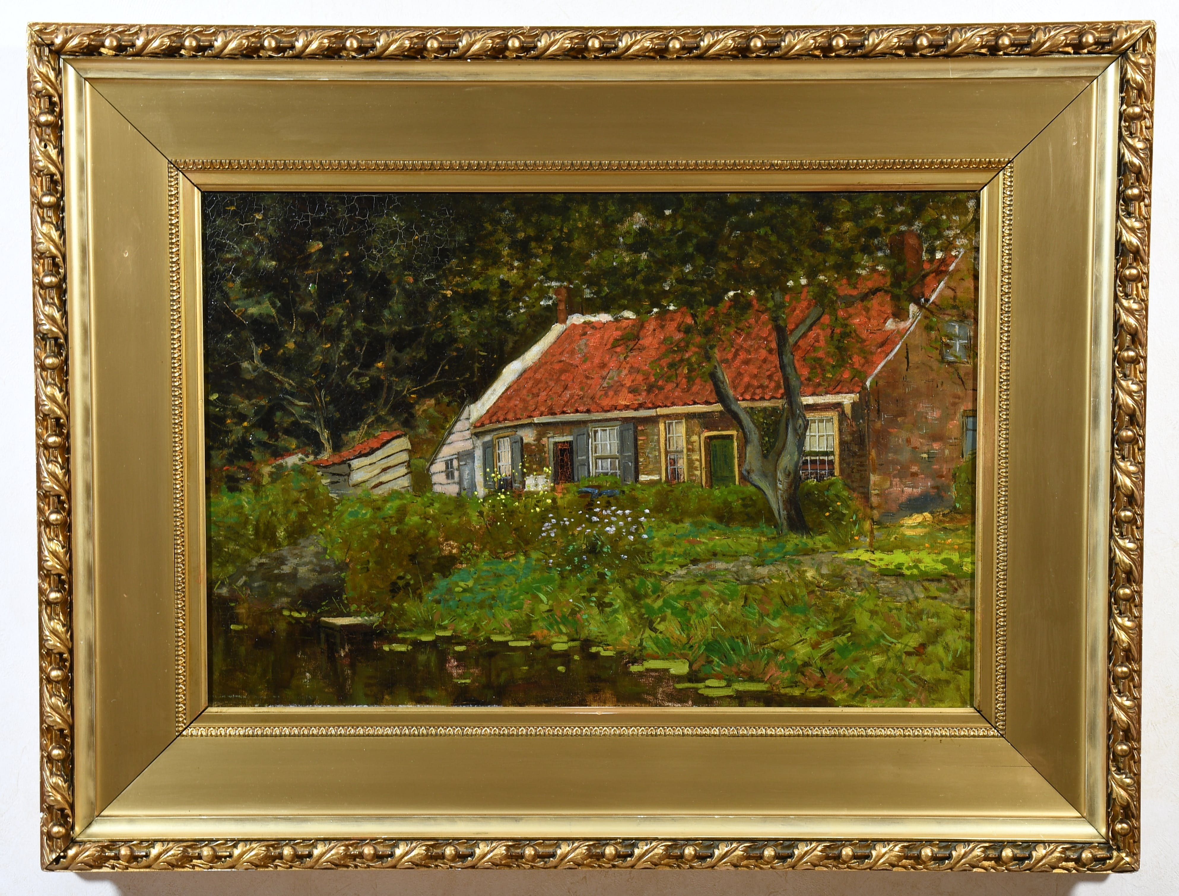 Johan Pieter van Strijen - "Duinhuisje"bij Oostvoorne - Landschap -Olieverf - Toegeschreven  kopen? Bied vanaf 145!