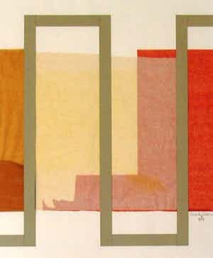 Hans Ensink op Kemna - Geometrische Compositie - Collage op Papier, Ingelijst verkocht voor € 70!