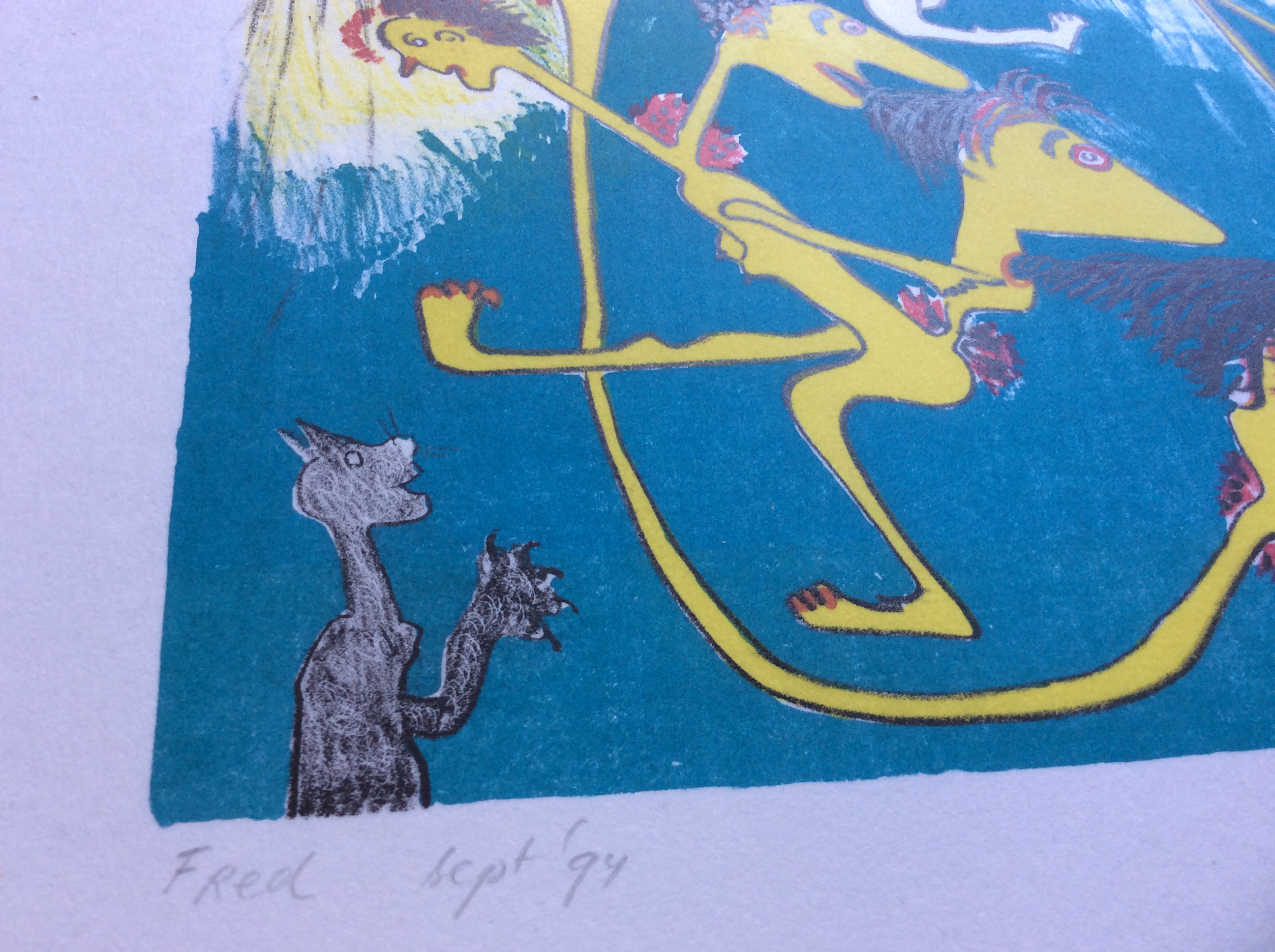 Niet of onleesbaar gesigneerd - surreële voorstelling - lithografie, kleine oplage kopen? Bied vanaf 1!