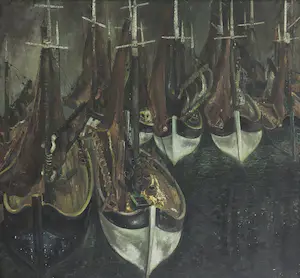 Taf Wallet - Olieverf op doek, Barques - Ingelijst (Zeer groot) kopen? Bied vanaf 1!